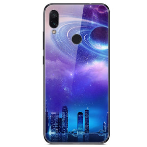 6.3'' For Xiaomi Redmi Note 7 Case Glass Back Hard Cover For Xiaomi Redmi Note 7 Case Note7 Soft Bumper Tempered Fashion Note 7S - Amzon World