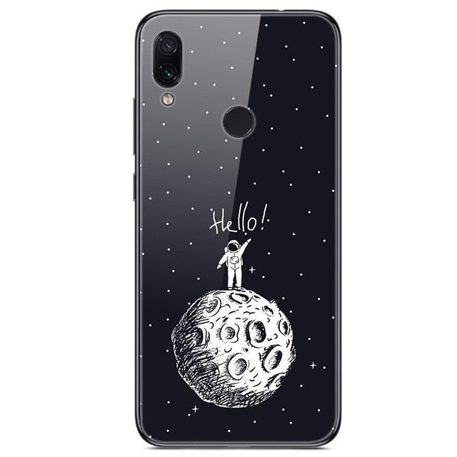 6.3'' For Xiaomi Redmi Note 7 Case Glass Back Hard Cover For Xiaomi Redmi Note 7 Case Note7 Soft Bumper Tempered Fashion Note 7S - Amzon World