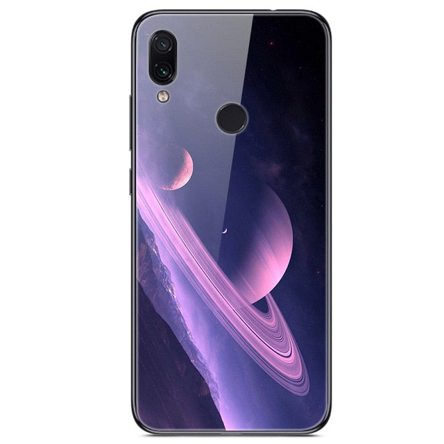 6.3'' For Xiaomi Redmi Note 7 Case Glass Back Hard Cover For Xiaomi Redmi Note 7 Case Note7 Soft Bumper Tempered Fashion Note 7S - Amzon World