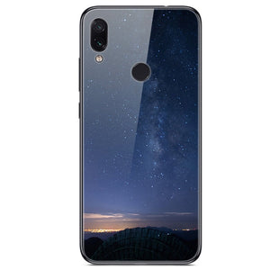 6.3'' For Xiaomi Redmi Note 7 Case Glass Back Hard Cover For Xiaomi Redmi Note 7 Case Note7 Soft Bumper Tempered Fashion Note 7S - Amzon World