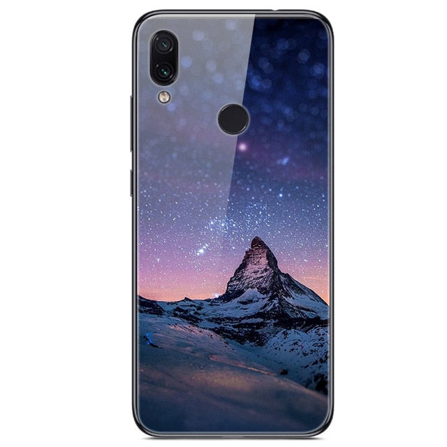 6.3'' For Xiaomi Redmi Note 7 Case Glass Back Hard Cover For Xiaomi Redmi Note 7 Case Note7 Soft Bumper Tempered Fashion Note 7S - Amzon World