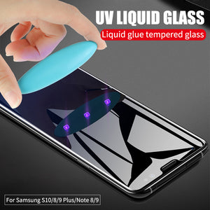 6D UV Liquid Curved Full Glue Tempered Glass For Samsung Galaxy S10 S8 S9 Plus Note 8 9 S10E Screen Protector Full Cover Film - Amzon World