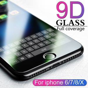 9D protective glass for iPhone 6 6S 7 8 plus X glass on iphone 7 6 8 X R XS MAX screen protector iPhone 7 6 screen protection XR - Amzon World