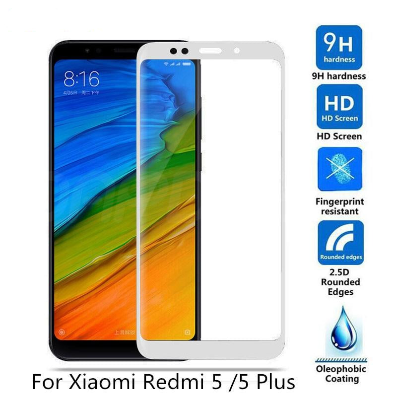 9H Tempered Glass For Xiaomi Redmi 5 Redmi 5 Plus Full Cover Screen Protector For Redmi5 Redmi5plus Phone Glass Protective Film - Amzon World