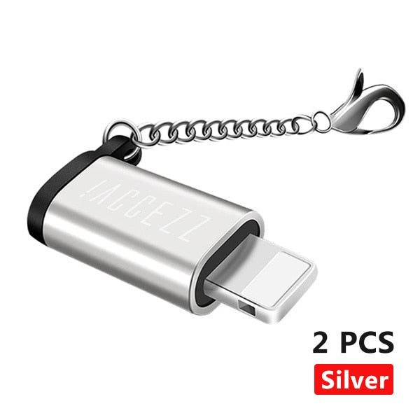 1PC 2PC OTG Adapter For iphone X 7 8 6 5 Plus XS MAX XR Sync Data Charger Micro USB To Lighting Converter With Key Chain - Amzon World