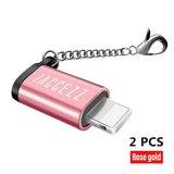 1PC 2PC OTG Adapter For iphone X 7 8 6 5 Plus XS MAX XR Sync Data Charger Micro USB To Lighting Converter With Key Chain - Amzon World