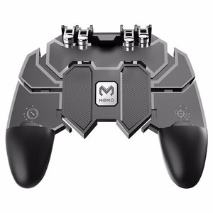 AK66 Six Fingers PUBG Game Controller Gamepad Metal Trigger Shooting Free Fire Gamepad Joystick For IOS Android Mobile Phone - Amzon World