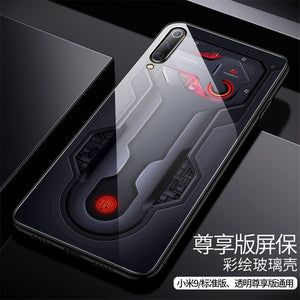 Aixuan Glass Case For Xiaomi mi 9/Mi9 Explorer/Xiaomi mi 9 SE Case painted Tempered Glass Silicon Protective full Cover Cases - Amzon World