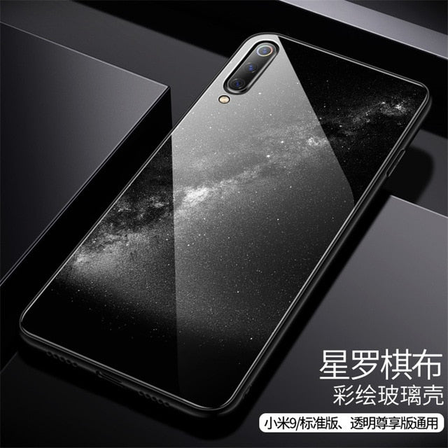 Aixuan Glass Case For Xiaomi mi 9/Mi9 Explorer/Xiaomi mi 9 SE Case painted Tempered Glass Silicon Protective full Cover Cases - Amzon World