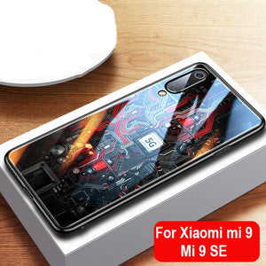 Aixuan Glass Case For Xiaomi mi 9/Mi9 Explorer/Xiaomi mi 9 SE Case painted Tempered Glass Silicon Protective full Cover Cases - Amzon World