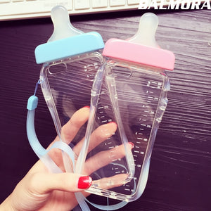 BALMORA Pacifiers Baby Bottle Clear Phone Case For iPhone 6 6S 6plus 6sp 5 5S SE 5C Soft Silicone Back Cover For iPhone 7 8 plus - Amzon World