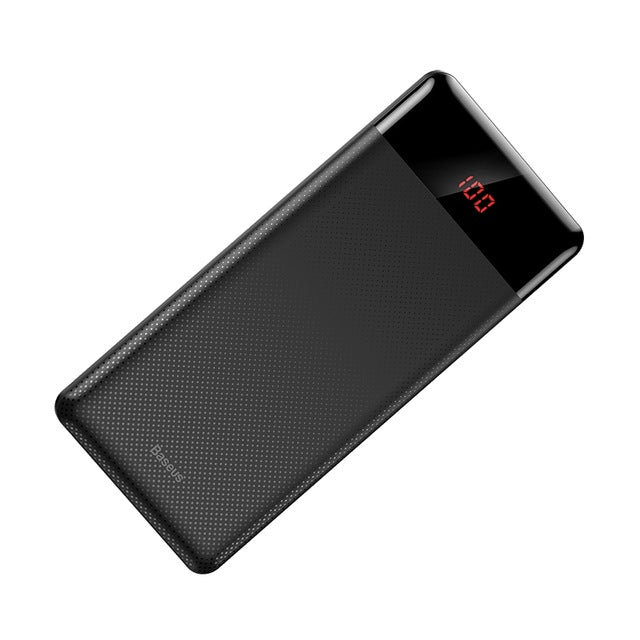 Baseus 10000mAh Power Bank For Xiaomi Samsung iPhone Huawei Powerbank Portable Mini Dual USB Charging External Battery Pack Bank - Amzon World