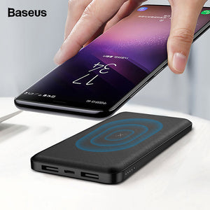 Baseus 10000mAh Qi Wireless Charger Power Bank External Battery Wireless Charging Powerbank For iPhone 7 X Samsung huawei Xiaomi - Amzon World