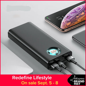 Baseus 20000mAh Power Bank For iPhone Samsung Huawei Type C PD Fast Charging + Quick Charge 3.0 USB Powerbank External Battery - Amzon World