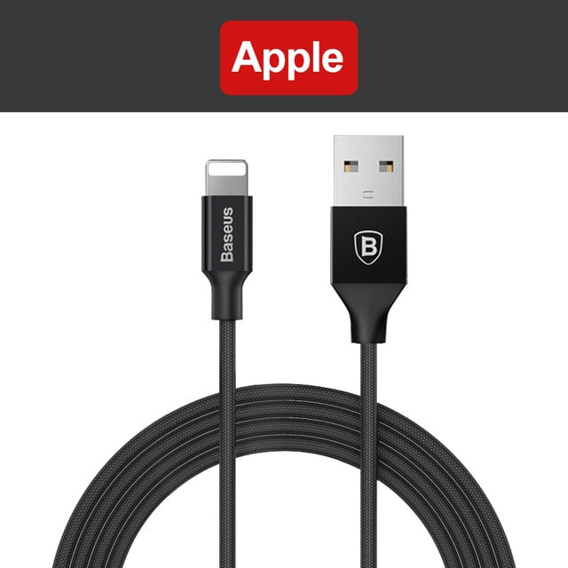 Baseus 3 in 1 USB Cable For iPhone Samsung Xiaomi Multi Fast Charge Charger Micro USB Cable 2 in 1 Mobile Phone USB Type C Cable - Amzon World