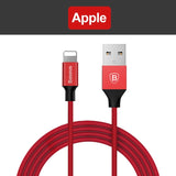 Baseus 3 in 1 USB Cable For iPhone Samsung Xiaomi Multi Fast Charge Charger Micro USB Cable 2 in 1 Mobile Phone USB Type C Cable - Amzon World