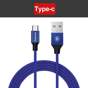 Baseus 3 in 1 USB Cable For iPhone Samsung Xiaomi Multi Fast Charge Charger Micro USB Cable 2 in 1 Mobile Phone USB Type C Cable - Amzon World