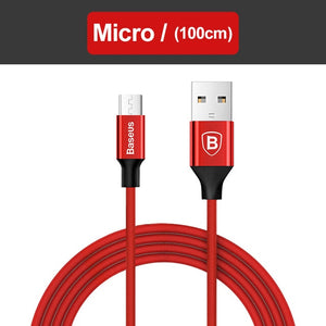 Baseus 3 in 1 USB Cable For iPhone Samsung Xiaomi Multi Fast Charge Charger Micro USB Cable 2 in 1 Mobile Phone USB Type C Cable - Amzon World