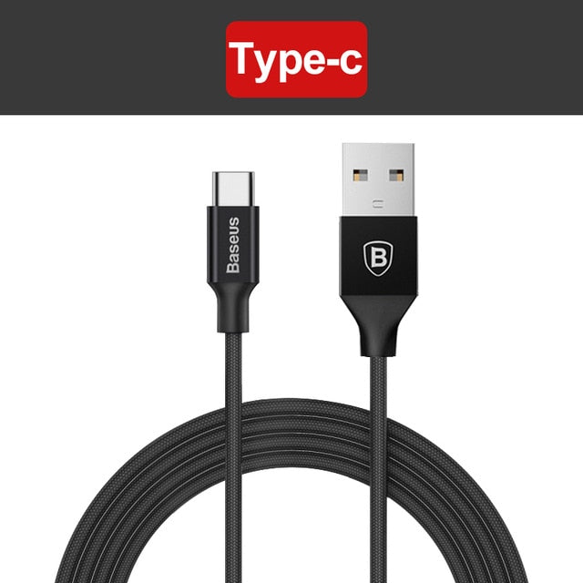 Baseus 3 in 1 USB Cable For iPhone Samsung Xiaomi Multi Fast Charge Charger Micro USB Cable 2 in 1 Mobile Phone USB Type C Cable - Amzon World