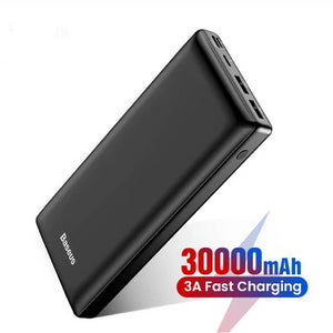 Baseus 30000mah Big Capacity Power bank For Mobile Travel Powerbank Quick Charger 3.0 Type C Power bank For iPhone Samsung - Amzon World