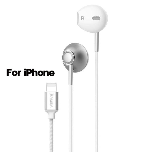 Baseus 6D Stereo In-ear Earphone Headphones Wired Control Bass Sound Earbuds for iPhone Xiaomi Huawei 3.5mm Type c Earphones - Amzon World