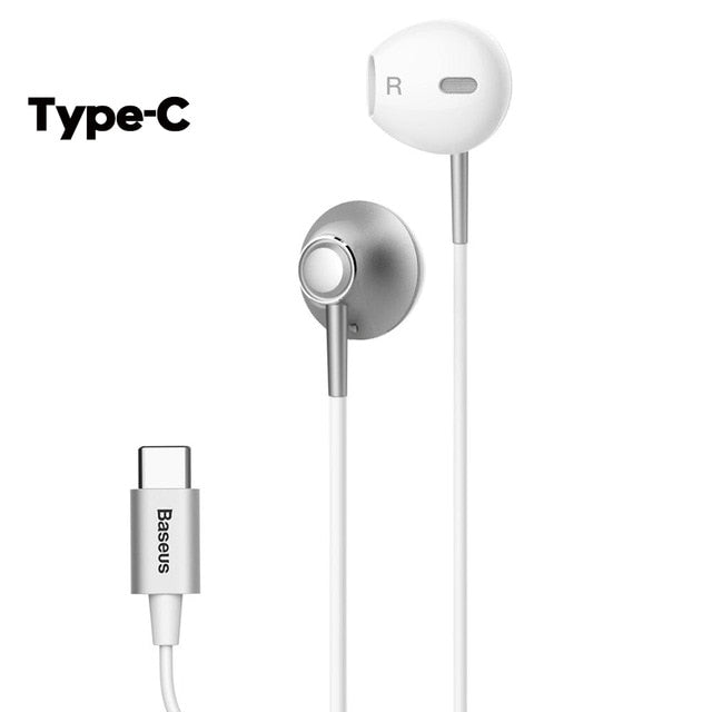 Baseus 6D Stereo In-ear Earphone Headphones Wired Control Bass Sound Earbuds for iPhone Xiaomi Huawei 3.5mm Type c Earphones - Amzon World