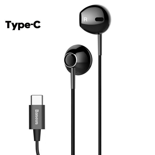 Baseus 6D Stereo In-ear Earphone Headphones Wired Control Bass Sound Earbuds for iPhone Xiaomi Huawei 3.5mm Type c Earphones - Amzon World