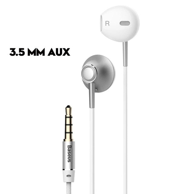 Baseus 6D Stereo In-ear Earphone Headphones Wired Control Bass Sound Earbuds for iPhone Xiaomi Huawei 3.5mm Type c Earphones - Amzon World