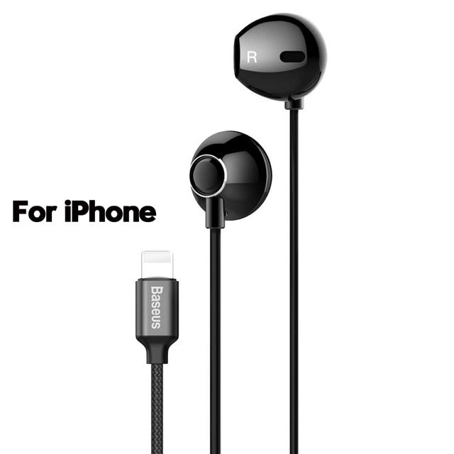 Baseus 6D Stereo In-ear Earphone Headphones Wired Control Bass Sound Earbuds for iPhone Xiaomi Huawei 3.5mm Type c Earphones - Amzon World