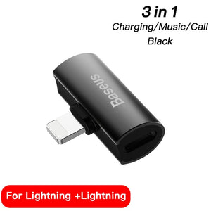 Baseus Audio Aux Adapter For iPhone Xs Max Xr X 8 7 Plus Earphone Headphone Connector OTG Cable For Lightning Splitter Converter - Amzon World