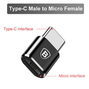 Baseus USB Type C OTG Adapter USB C Male To Micro USB Female Cable Converters For Macbook Samsung S10 Huawei USB To Type-c OTG - Amzon World