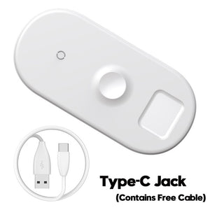 Baseus Wireless Charger For iPhone X XS MAX XR 8 Fast Wireless Full load 3 in 1 Charging Pad for Airpods 2019 Apple Watch 4 3 2 - Amzon World