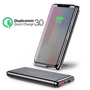 Baseus Wireless Power Bank 10000mah For iPhone XR Xs Max Portable External Battery Pack LCD Display QC3.0 Fast Charger Powerbank - Amzon World
