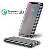 Baseus Wireless Power Bank 10000mah For iPhone XR Xs Max Portable External Battery Pack LCD Display QC3.0 Fast Charger Powerbank - Amzon World