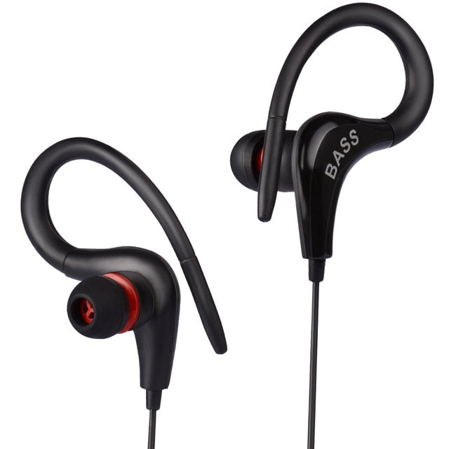 Bass Earphones Hot Sale Ear Hook Sport Running Headphones For Phones Xiaomi iPhone Samsung IOS Android phone Headset - Amzon World