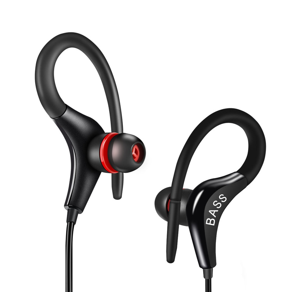 Bass Earphones Hot Sale Ear Hook Sport Running Headphones For Phones Xiaomi iPhone Samsung IOS Android phone Headset - Amzon World