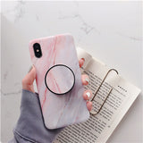Beyour Marble Flexible Stand Holder Case For iPhone XS XS Max X 8 7 6S Plus For Huawei P20 For Samsung S10 Soft IMD Phone Cover - Amzon World