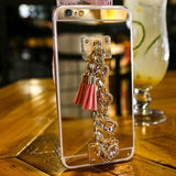 Bling Bracelet Crystal Tassel Women Case For iPhone XR XS MAX X 10 8 7 6 6S Plus 5 5S SE Phone Cases For iPhone X Mirror Cover - Amzon World
