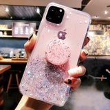 Bling Glitter Case For iPhone 11 Pro Max 11 Pro 11 XS XR X XS Max 6s 6 7 8  PlusSlim Case With Stand Holder Phone Cases Socket - Amzon World