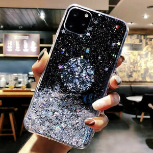 Bling Glitter Case For iPhone 11 Pro Max 11 Pro 11 XS XR X XS Max 6s 6 7 8  PlusSlim Case With Stand Holder Phone Cases Socket - Amzon World