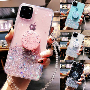 Bling Glitter Case For iPhone 11 Pro Max 11 Pro 11 XS XR X XS Max 6s 6 7 8  PlusSlim Case With Stand Holder Phone Cases Socket - Amzon World