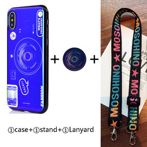Blu-ray camera Pattern Phone Case For huawei p9 p10 p20 p30 pro lite plus case with Lanyard and Bracket - Amzon World