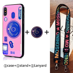 Blu-ray camera Pattern Phone Case For huawei p9 p10 p20 p30 pro lite plus case with Lanyard and Bracket - Amzon World