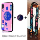 Blu-ray camera Pattern Phone Case For huawei p9 p10 p20 p30 pro lite plus case with Lanyard and Bracket - Amzon World