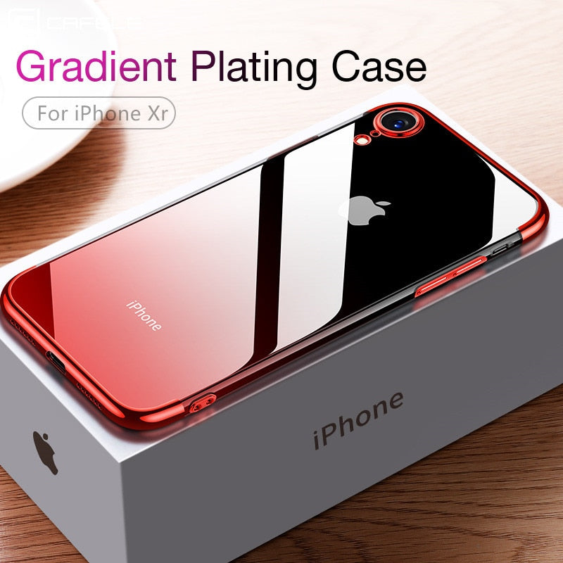 CAFELE Gradient Plating Case for iPhone Xr XS XS Max Cover Transparent Silicone Cover Luxury Aurora Soft TPU Phone Case - Amzon World