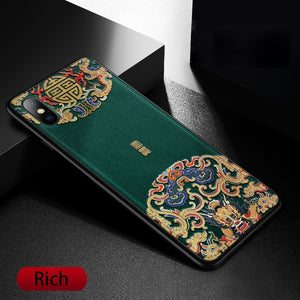 CENMASO Chinoiserie design Ultra Thin Soft Leather Back Cover Case for IPhone 11 Pro Max Case Original Vintage Chinese style for - Amzon World