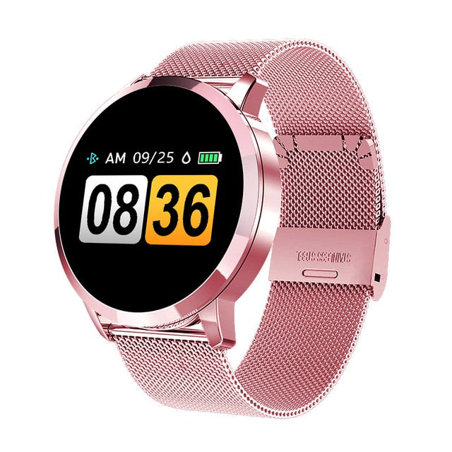 CYUC Q8 Smart Watch OLED Color Screen men Fashion Fitness Tracker Heart Rate Monitor Blood Pressure Oxygen Pedometer Smartwatch - Amzon World