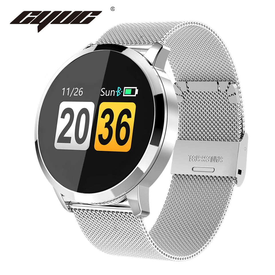 CYUC Q8 Smart Watch OLED Color Screen men Fashion Fitness Tracker Heart Rate Monitor Blood Pressure Oxygen Pedometer Smartwatch - Amzon World