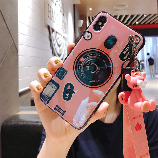 Camera Retro bracket Phone case for xiaomi redmi 6 6a 5 5plus 4 4x note5 6pro note6 retro style soft tpu cover Lanyard stand - Amzon World