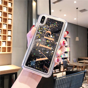 Cartoon Dolphin  iPhone X Max 7 6 6s  Case Plus Dynamic Glitter Sequins - Amzon World